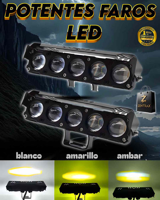 Faros Led Potente Ambar 2 en 1